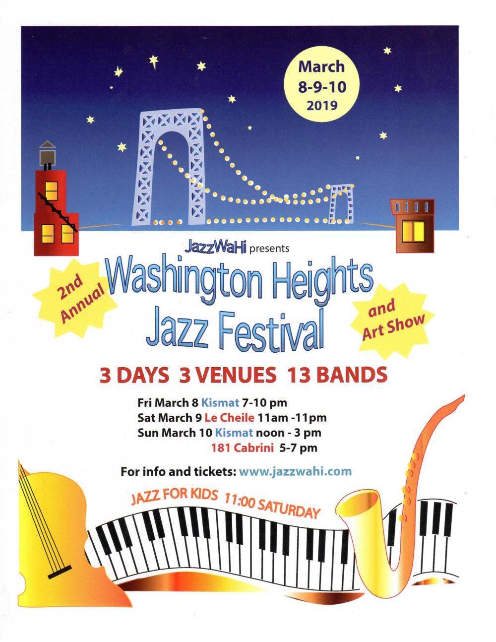 March 9, 2019 – Washington Heights Jazz Festival